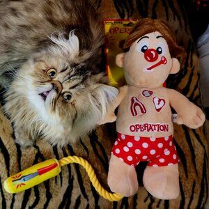 Hasbro Dog Operation Toy Rope Tug Squeak & Crinkle 14”